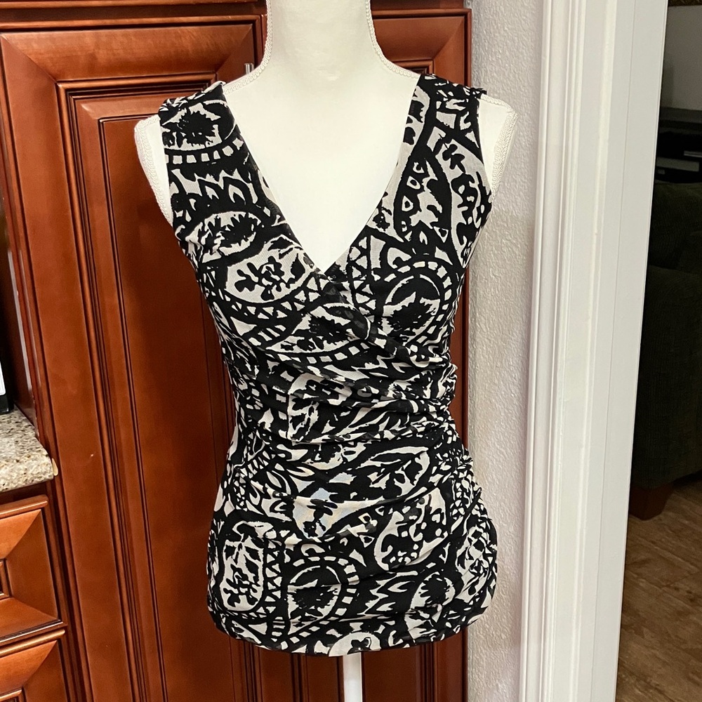 Y2K INC International Concepts Black and White Wrap Blouse